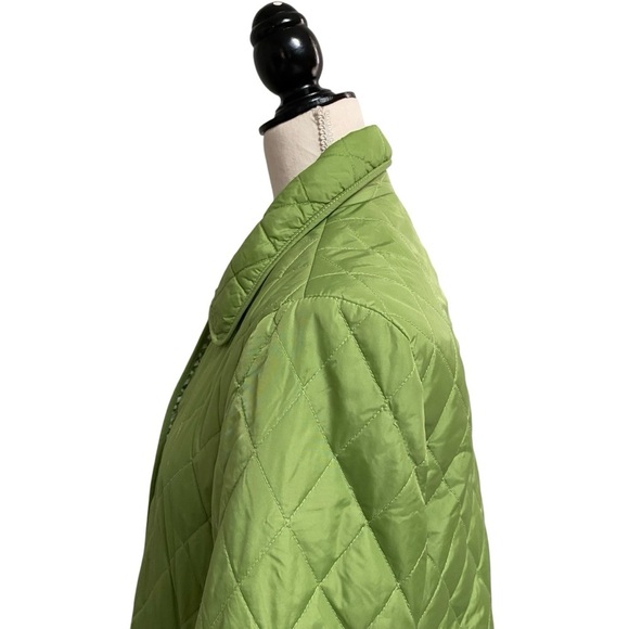 Coach Quilted Nylon Jacket Green Button Front Lightweight Size Small - Picture 5 of 15